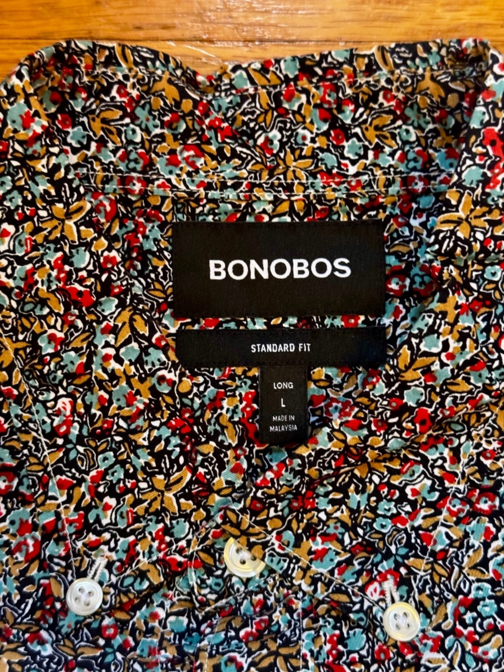 Bonobos Mens Short Sleeve Large Long Tall Flower Print Shirt